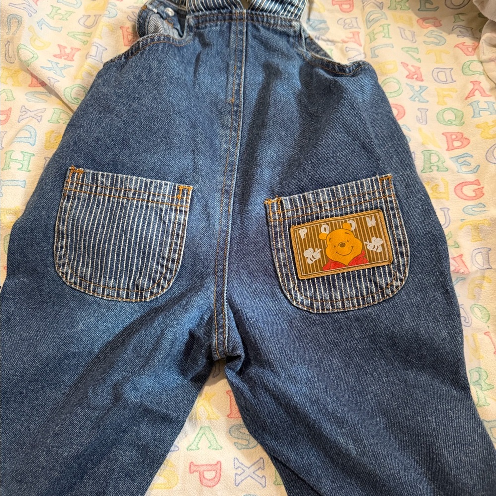 VTG Baby Winnie the Pooh Tigger Denim Overalls 6–9M - Picture 2 of 3